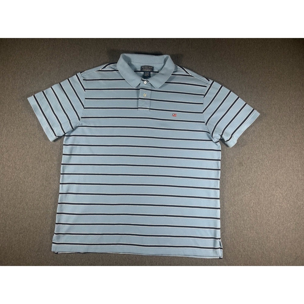 Vintage Polo Jeans‎ Co. Ralph Lauren Striped Polo Shirt Light Blue XL